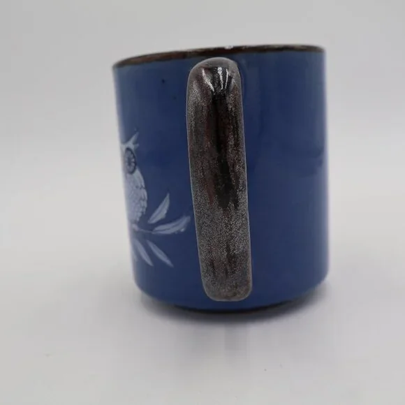 Vintage Otagiri Blue White OWL Mug 4" x 3" (M11) - Picture 7 of 9